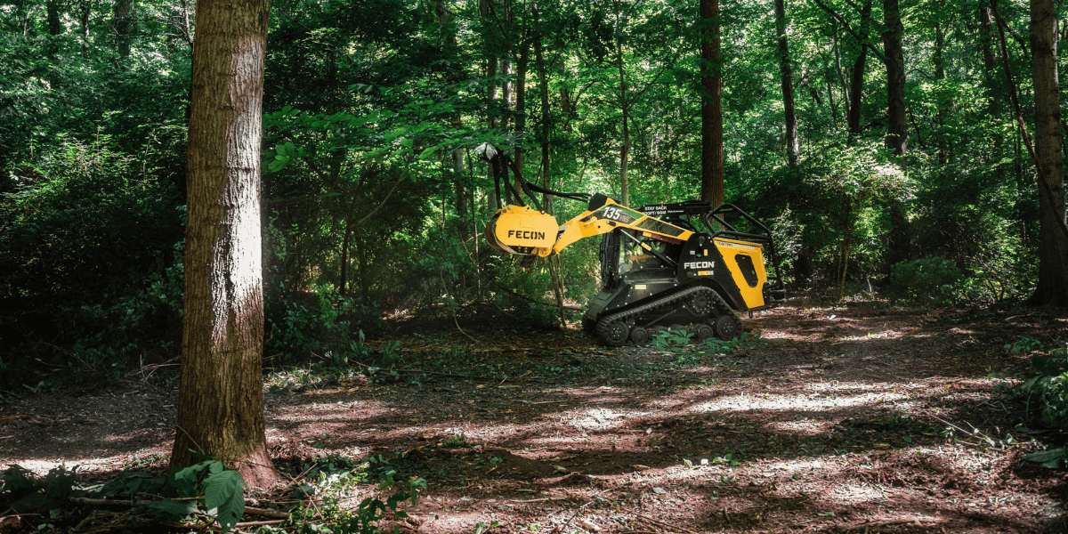 FECON 135VRT Mulching Tractor in action in forest